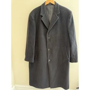 Lauren Ralph Lauren Wool Cashmere Blend Black Full Length Over Coat 44